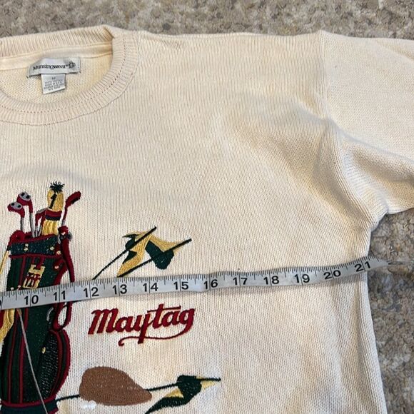 VTG Munsingwear size M 100% cotton made in USA golf theme embroidered sweater - Picture 7 of 10